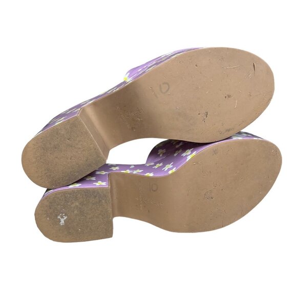 Larroude Womens Floral Miso Platform Slide Sandal Lavender 7 Coquette Cottage - Picture 10 of 16